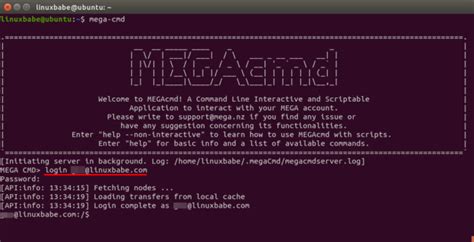 megacmd login|Install MEGAcmd on Linux .
